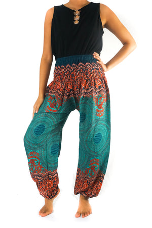 Harem Pants/      Teal Orange Mandala for Women