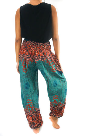 Harem Pants/      Teal Orange Mandala for Women