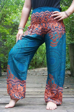 Harem Pants/      Teal Orange Mandala for Women