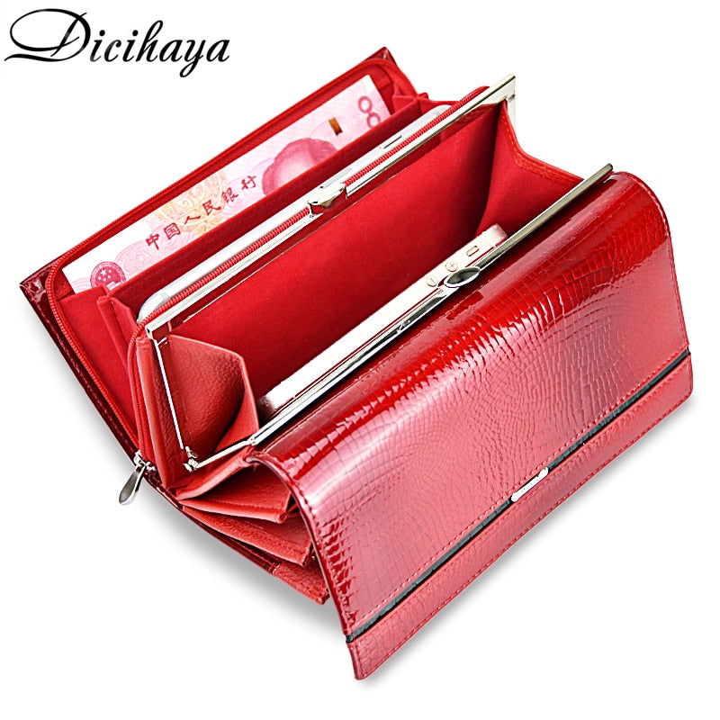 Genuine Leather  Multifunction Womens Clutch Wallets